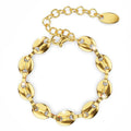 Interlocking Coffee Bean Link Bracelet in Gold