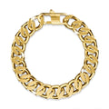 Muse Cuban Gold Layered Stainless Steel Chain Bracelet 21.5cm