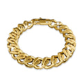 Muse Cuban Gold Layered Stainless Steel Chain Bracelet 21.5cm