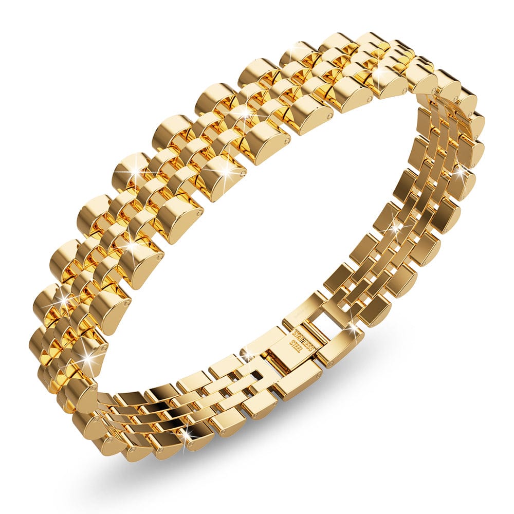 Brick Gold Layered Stainless Steel Bracelet