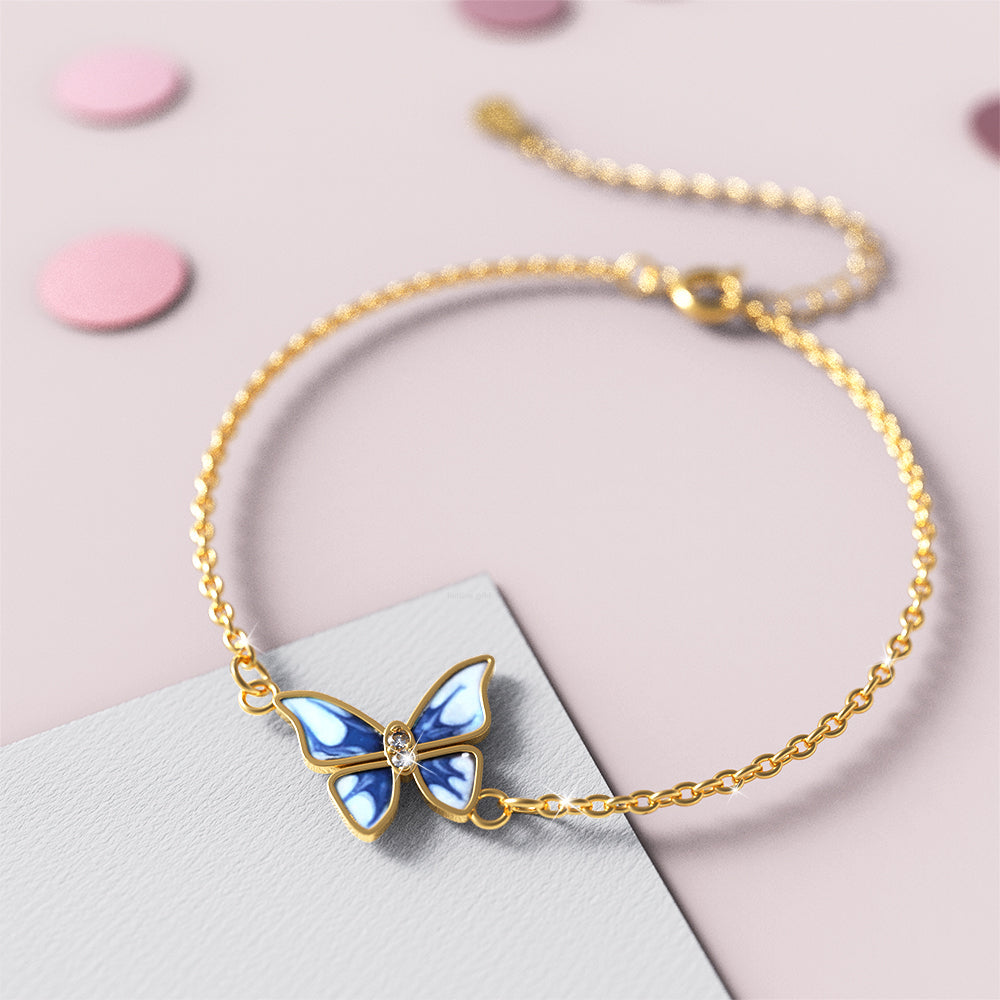 Alice Butterfly Gold Stainless Steel Bracelet