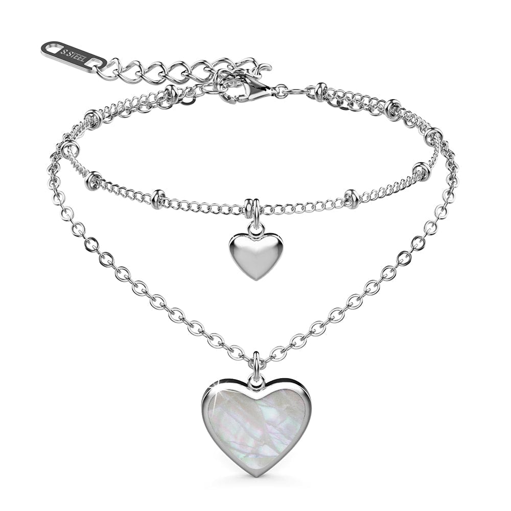 River's Heart Bracelet in High Polished Stainless Steel