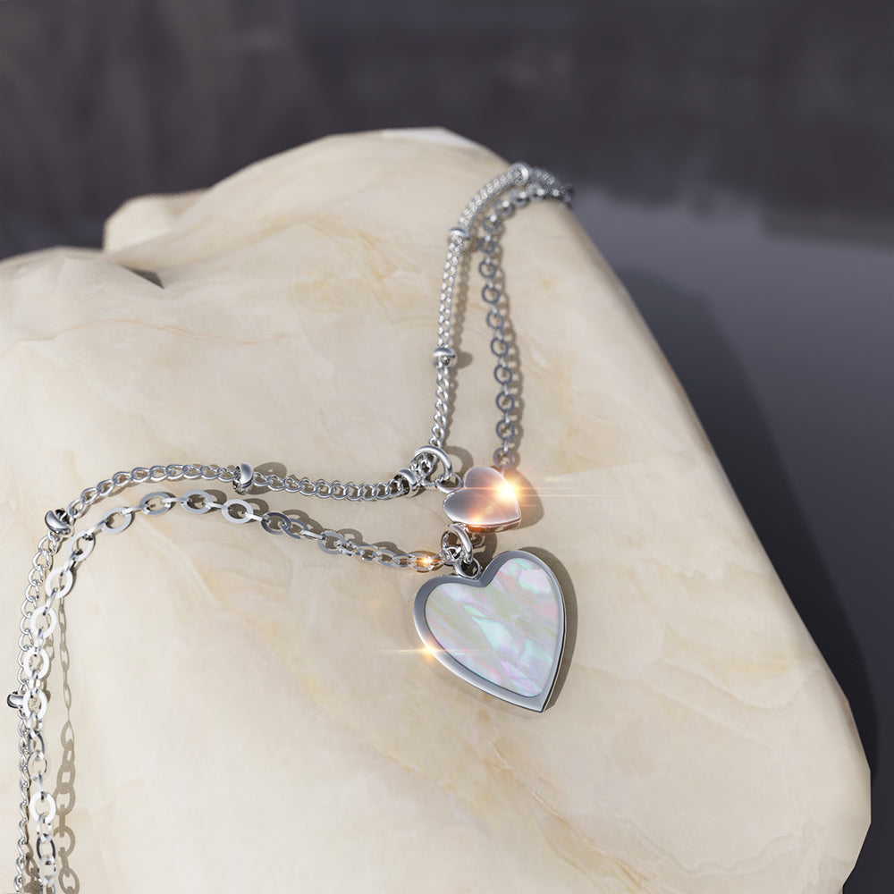 River's Heart Bracelet in High Polished Stainless Steel