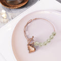 Pearl Paper Clip Chain Heart Rose Gold Layered Stainless Steel Bracelet