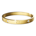 Carrie Stainless Steel Bangle in Gold