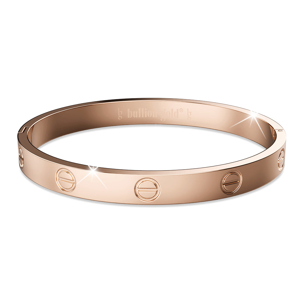 Carmello Stainless Steel Bangle in Rose Gold - 64mm