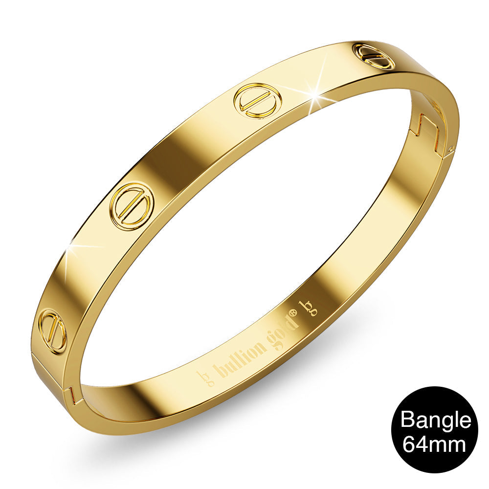 Carmello Stainless Steel Bangle in Gold - 64mm