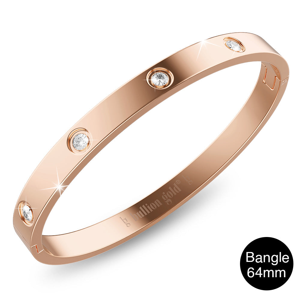 Cecelia Stainless Steel Bangle in Rose Gold - 64mm