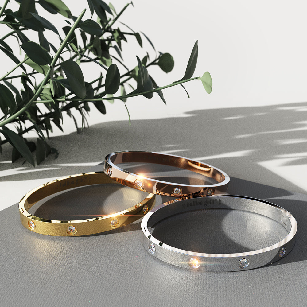 Cecelia Stainless Steel Bangle in Rose Gold - 64mm