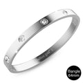 Cecelia Stainless Steel Bangle in White Gold - 64mm