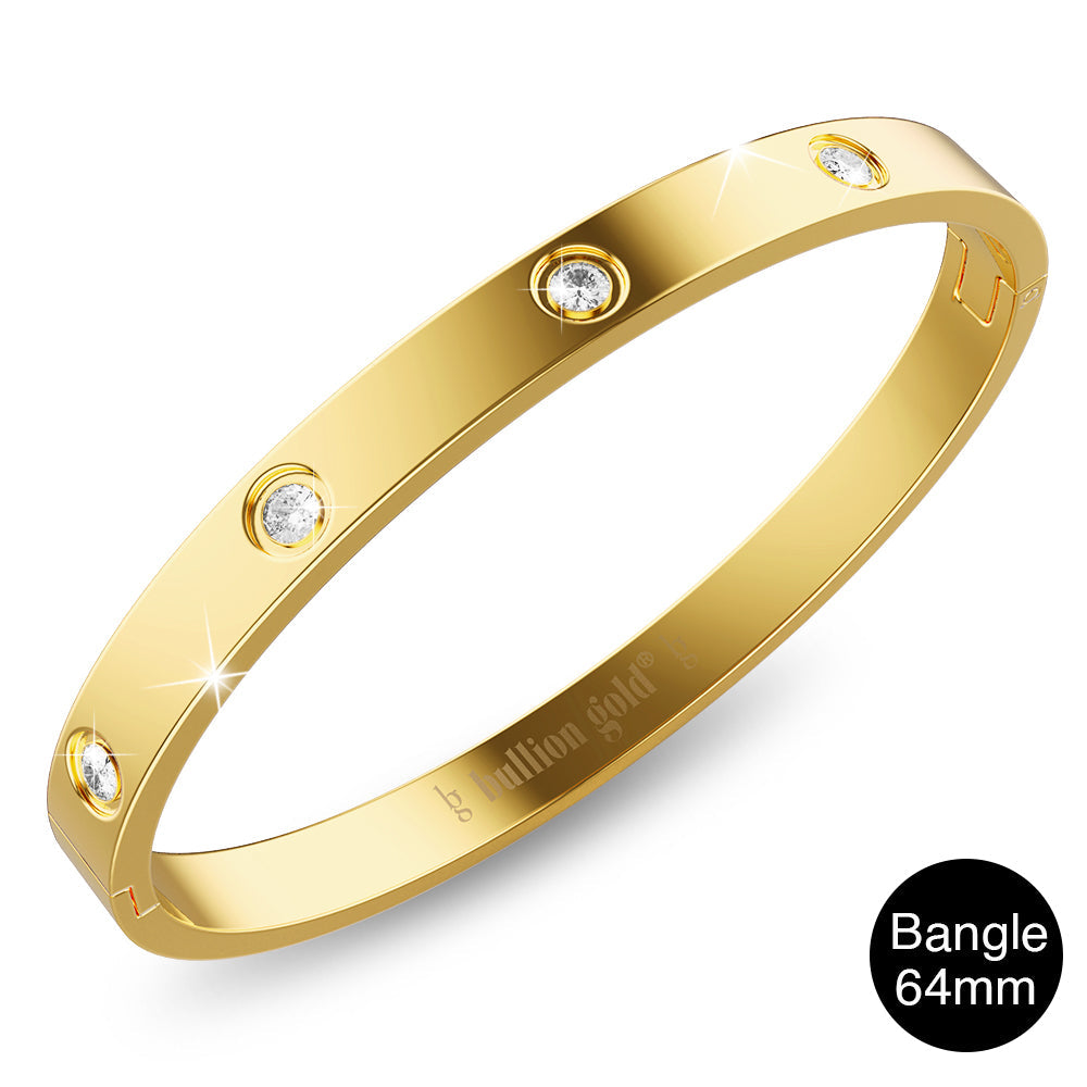 Cecelia Stainless Steel Bangle in Gold - 64mm