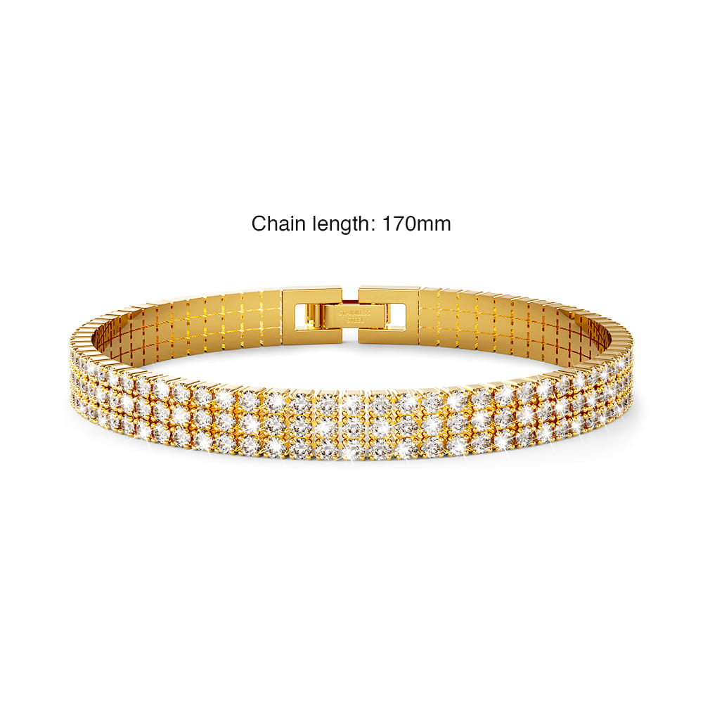 Tara Dazzles 3 Row Gold Tennis Bracelet