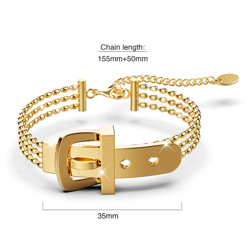 Luca Gold Buckle-Pendant Bracelet