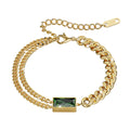 Emerald Zirconia Multiple Chain Bracelet