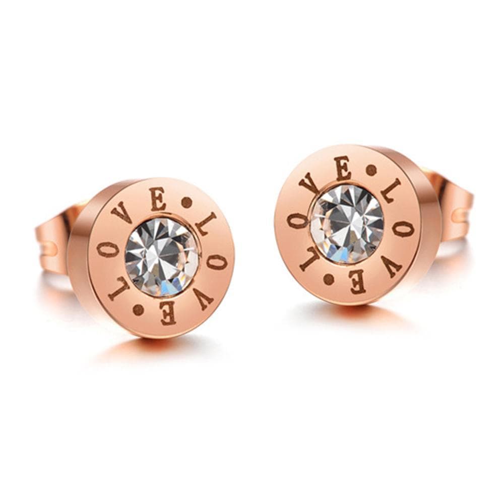 Love Bezel Studs Rose Gold - Brilliant Co