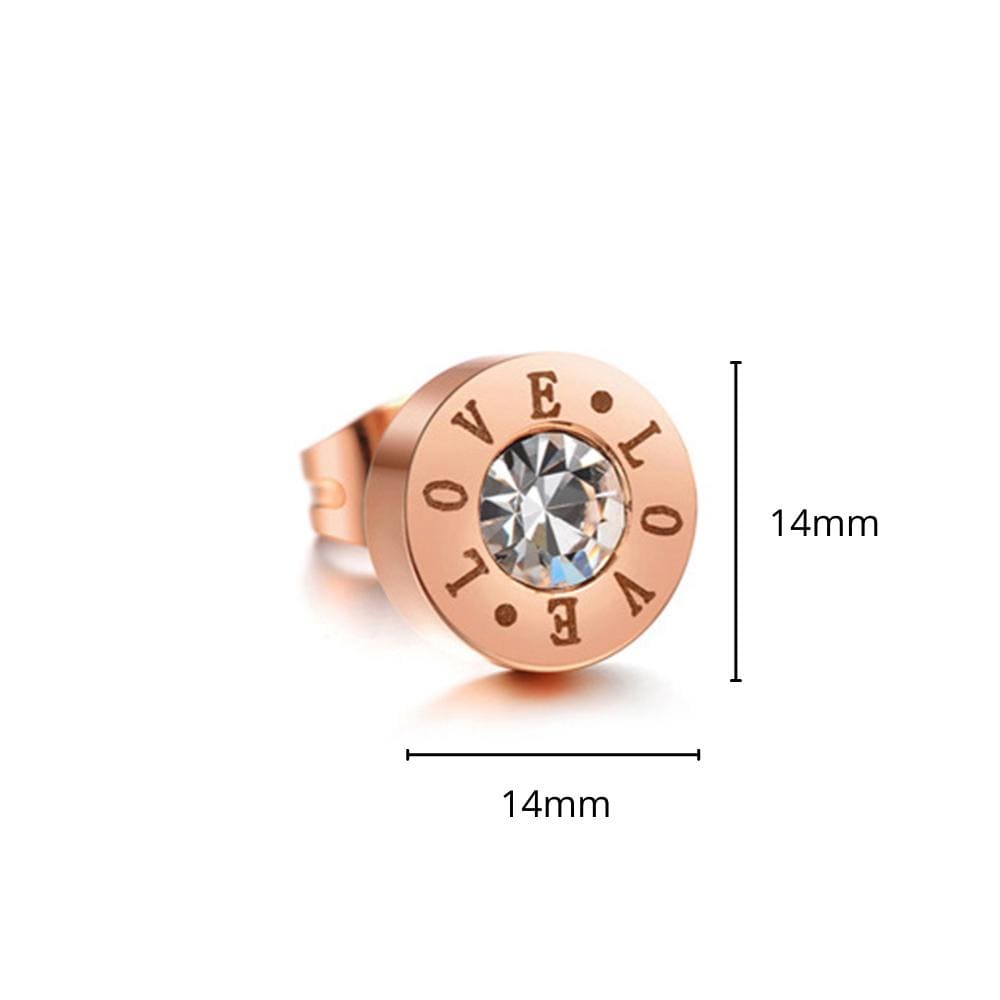 Love Bezel Studs Rose Gold - Brilliant Co