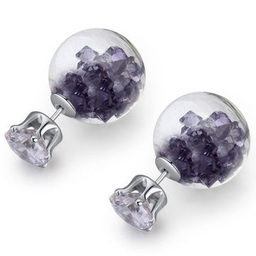 Stardust Bubble Earrings Purple