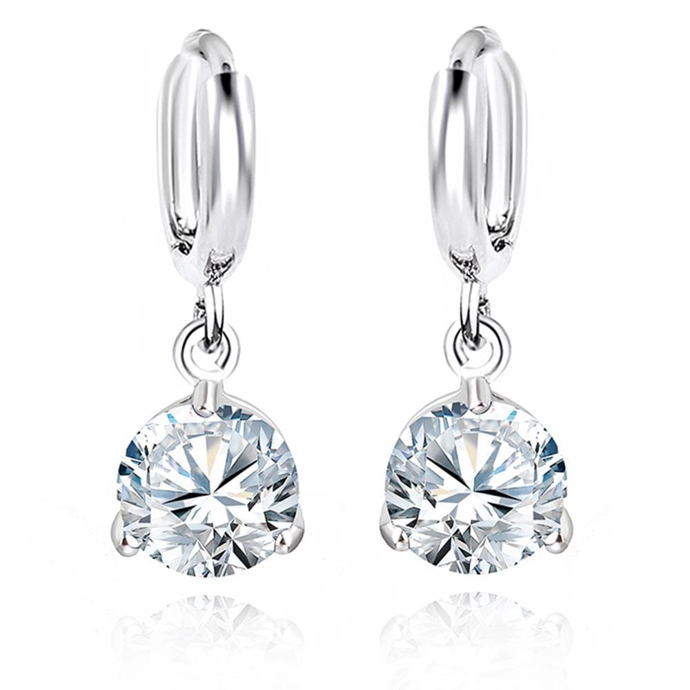 Round Crystal Drop Earrings - Brilliant Co