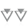 Inverted Pyramid Stud Earrings White Gold - Brilliant Co