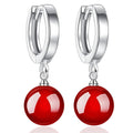 Agate Drop Earrings Red