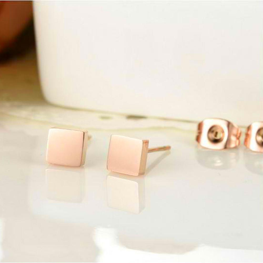 Solid Shapes Stud Earrings Square Tile - Brilliant Co