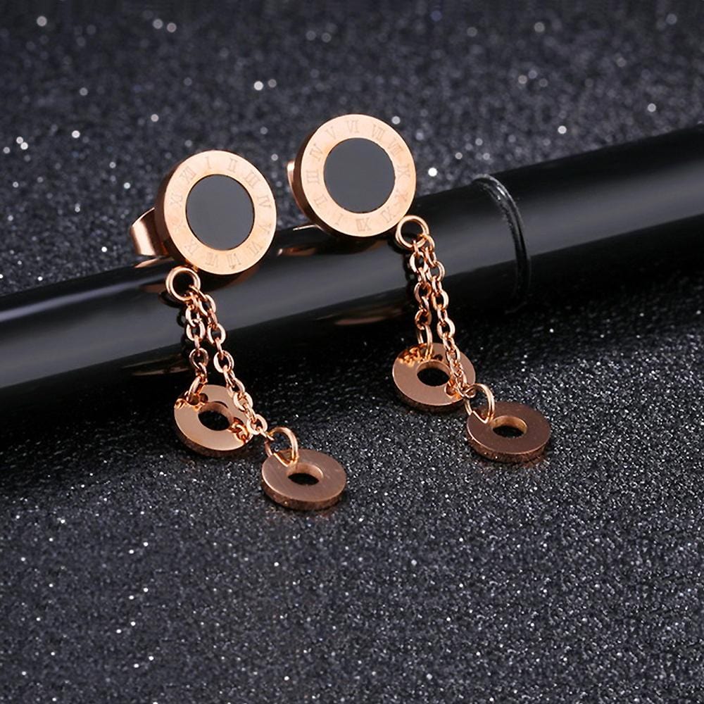 Fame Dangle Earrings Circle Charms - Brilliant Co