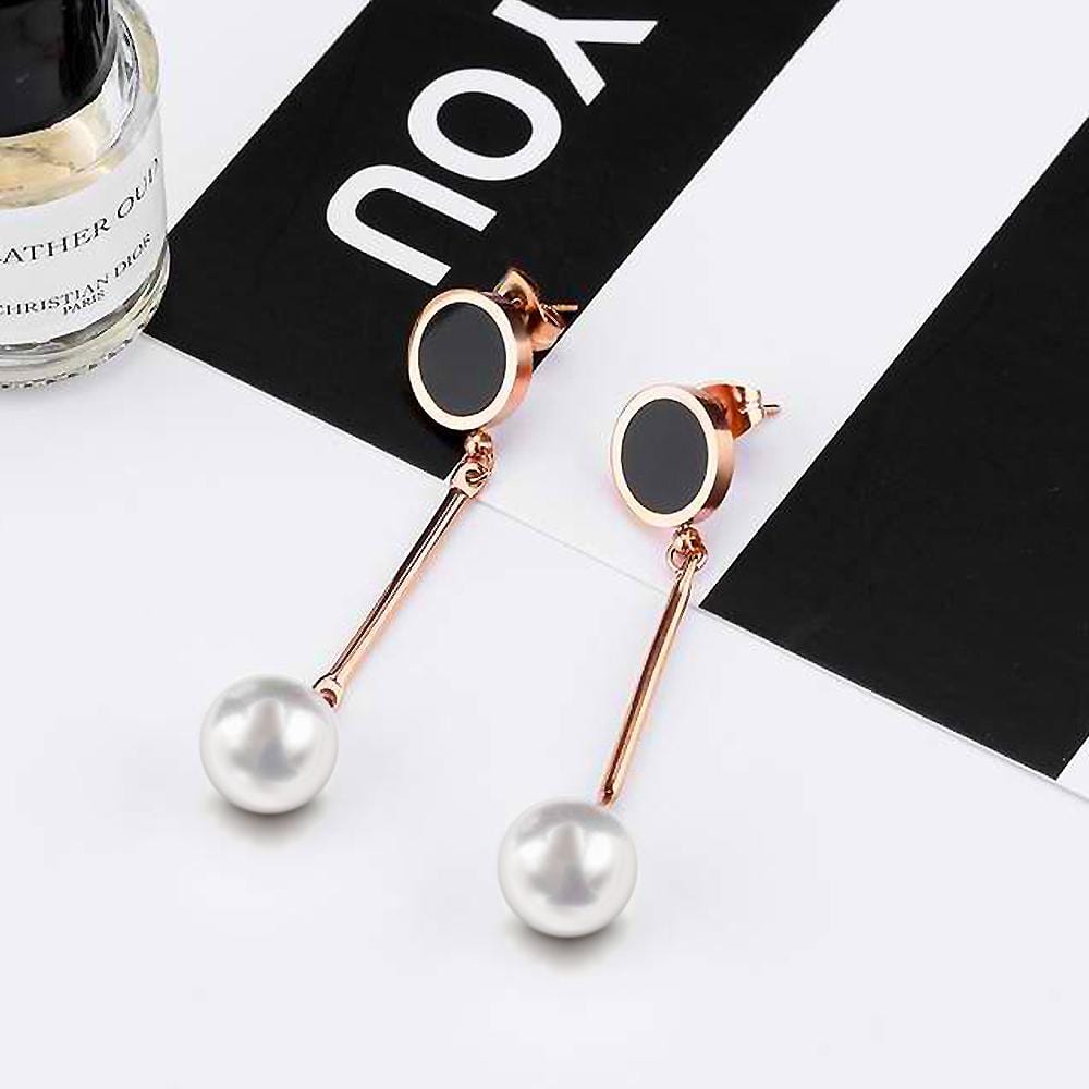 Fame Dangle Earrings Round Pearls - Brilliant Co