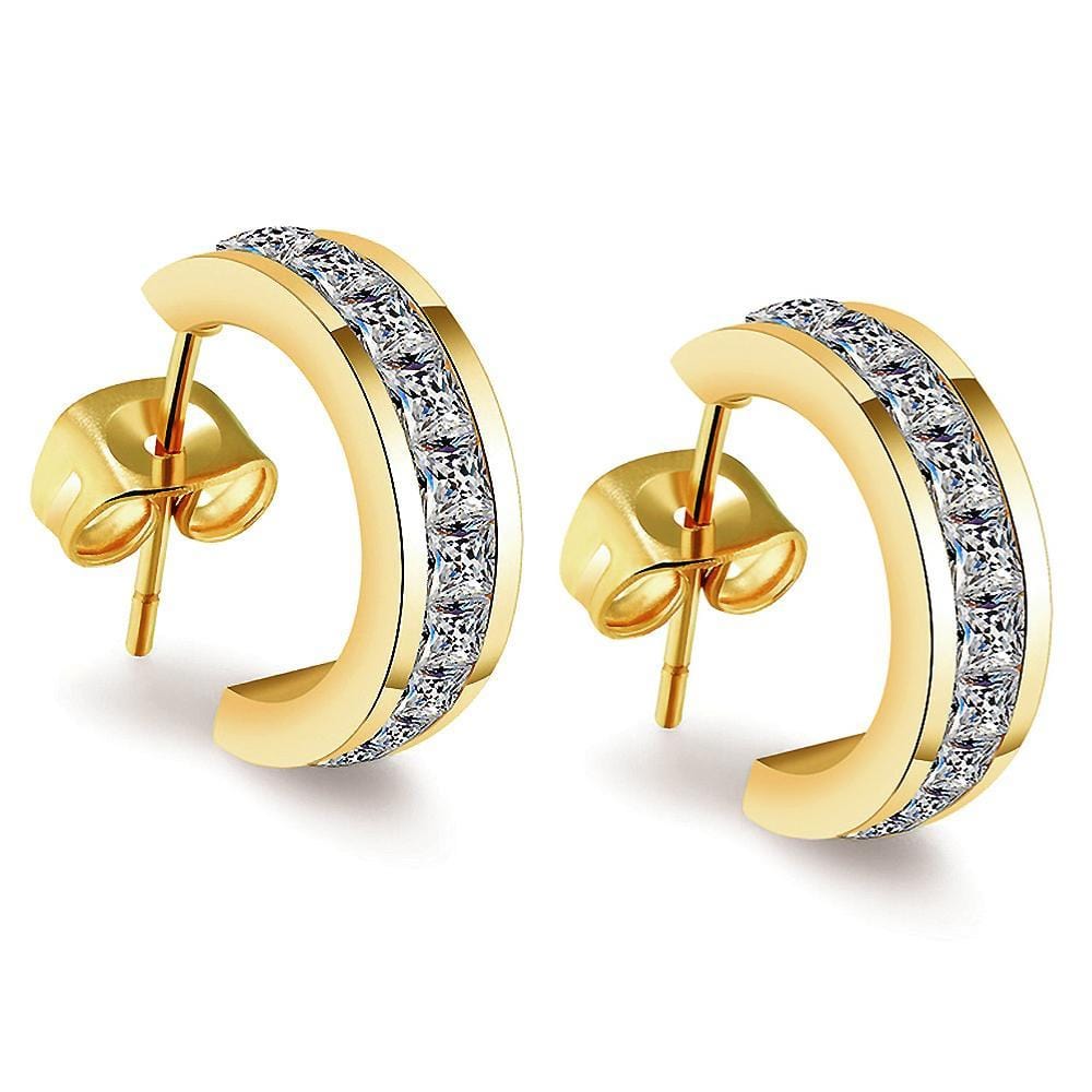 Ariana C-Hoop Earrings Gold - Brilliant Co