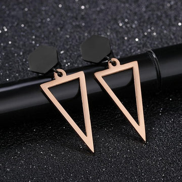Modern Geometric Style Dangle Earrings Hexa & Triangle
