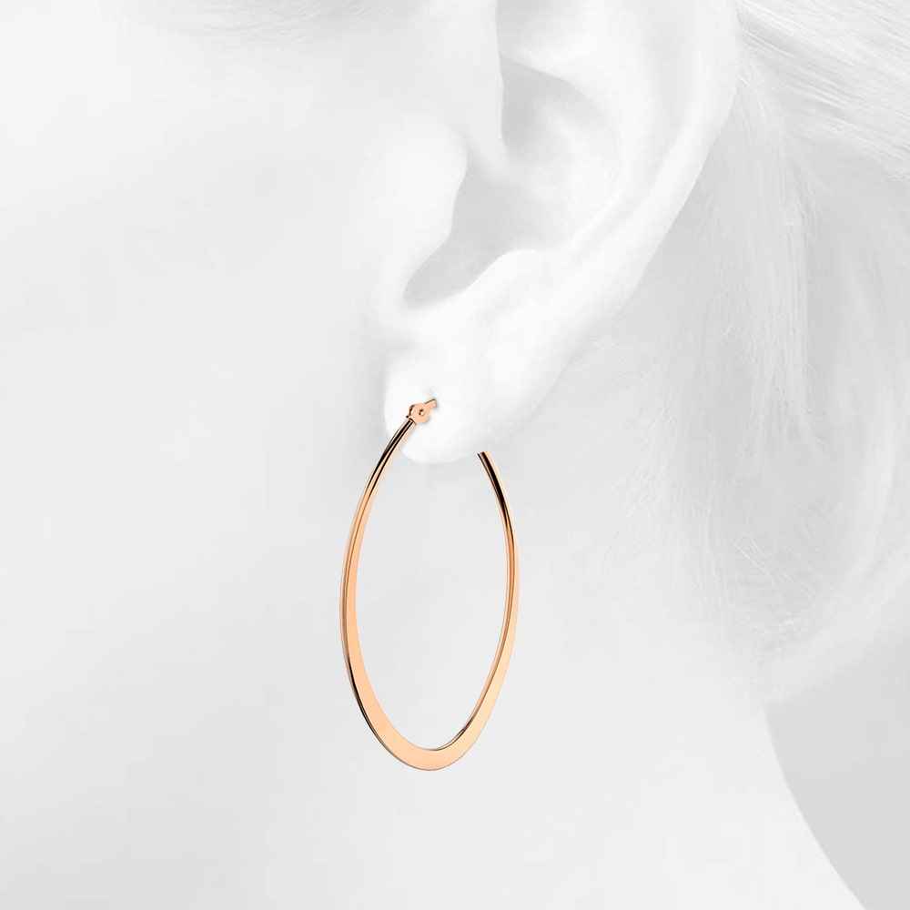 Sexy Oval Rose Gold Hoop Earrings 60mm