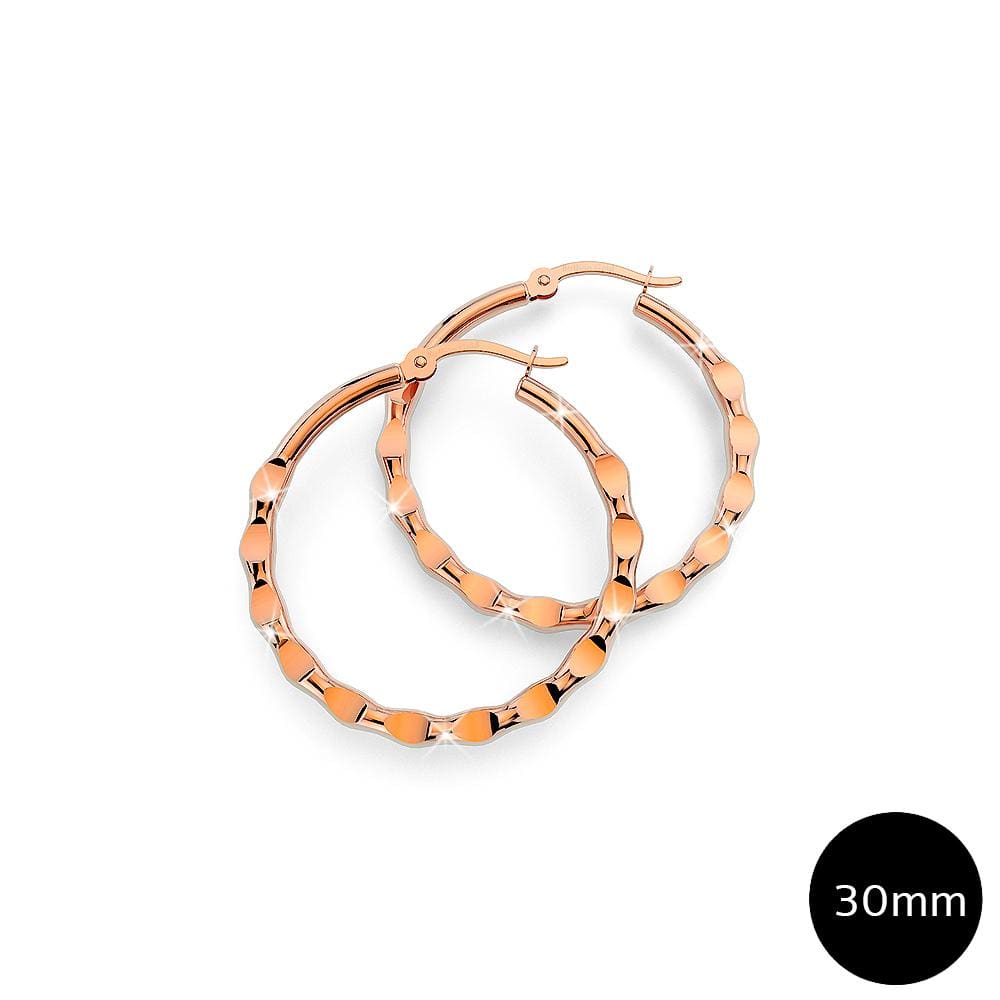 Fem Hammered Hoop Earrings 30mm - Brilliant Co