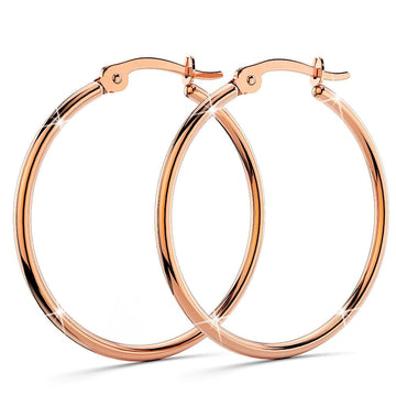 Trishia Hoop Rose Gold Layered Earrings 30mm - Brilliant Co