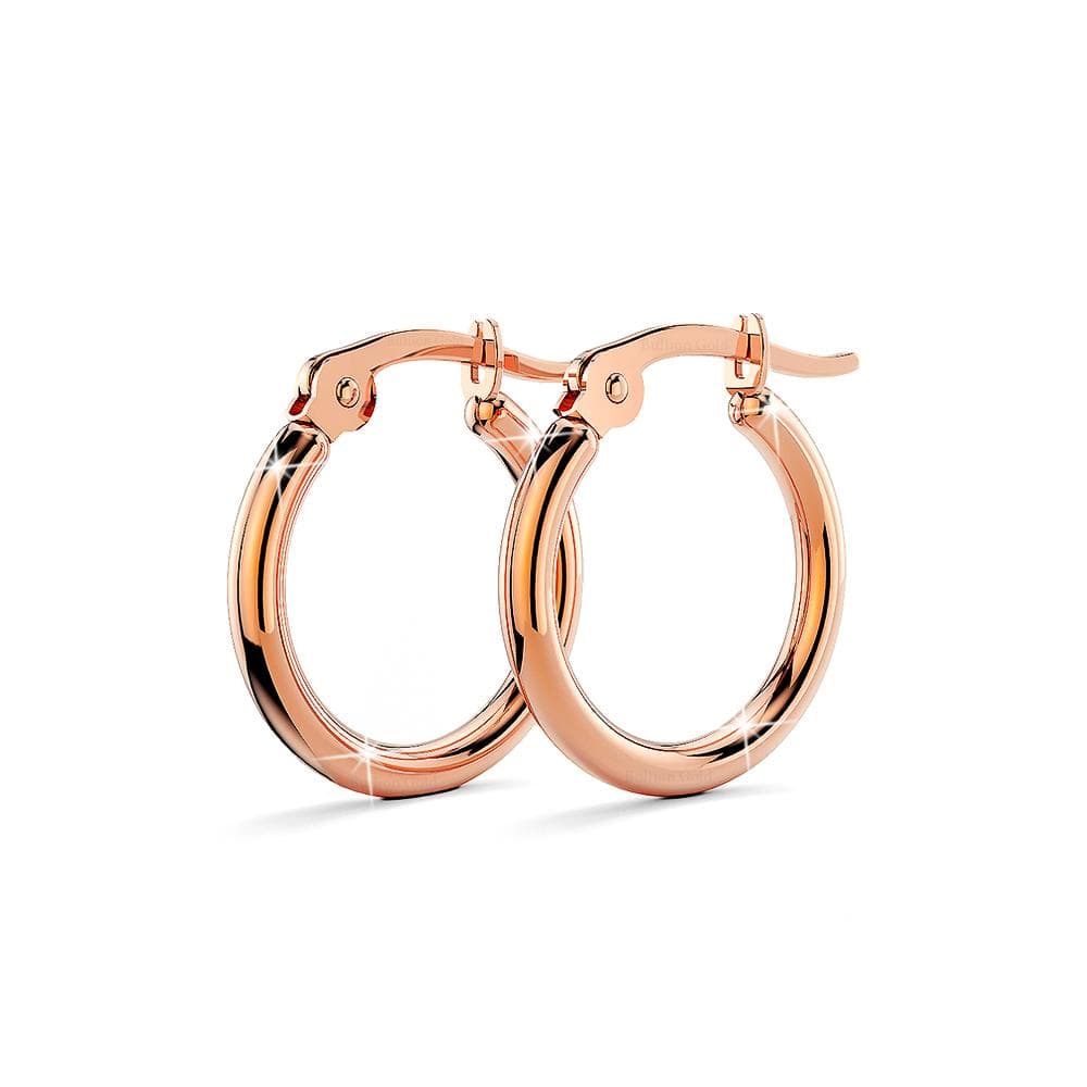 Trishia Hoop Rose Gold Layered Earrings 15mm - Brilliant Co