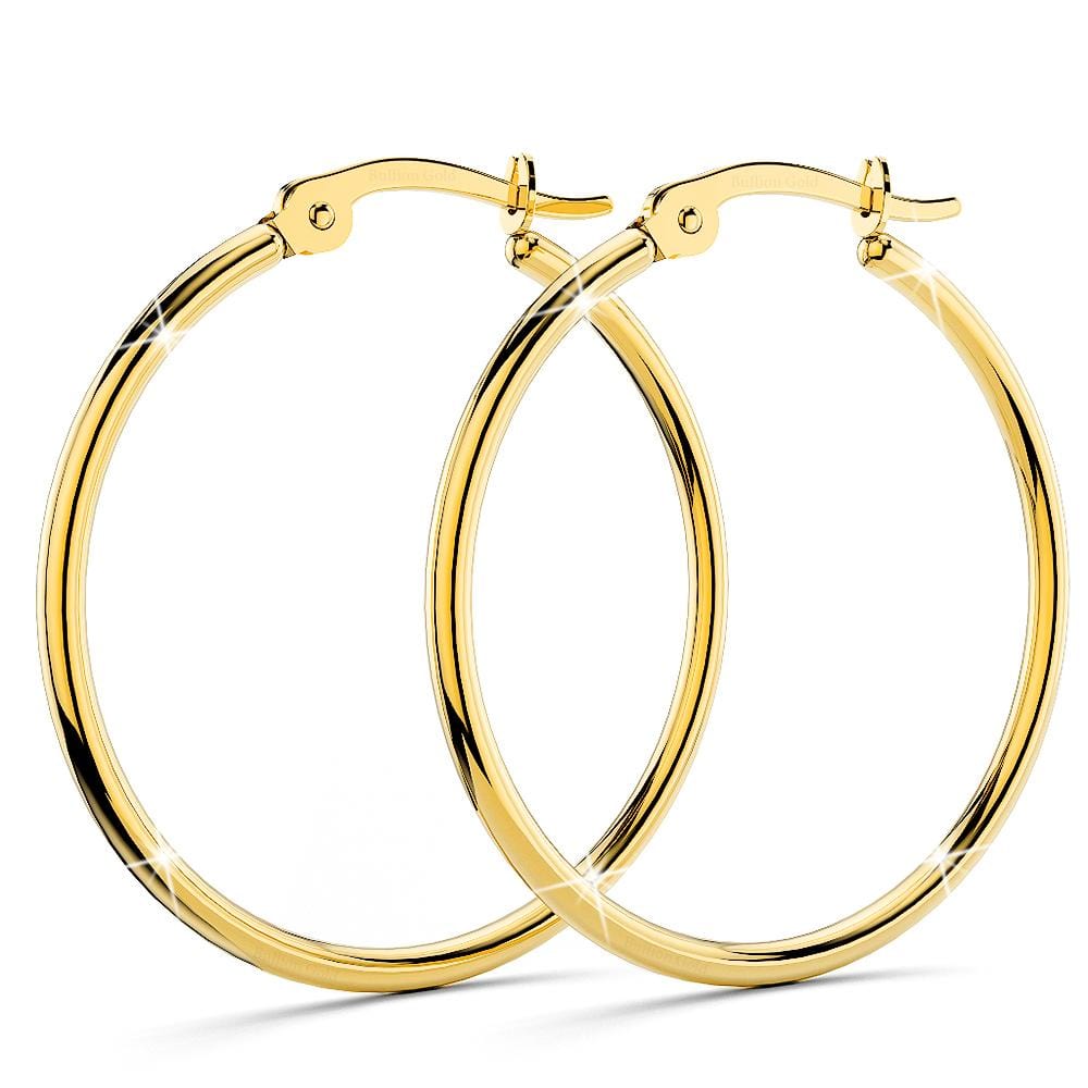 Trishia Hoop Gold Layered Earrings 30mm - Brilliant Co