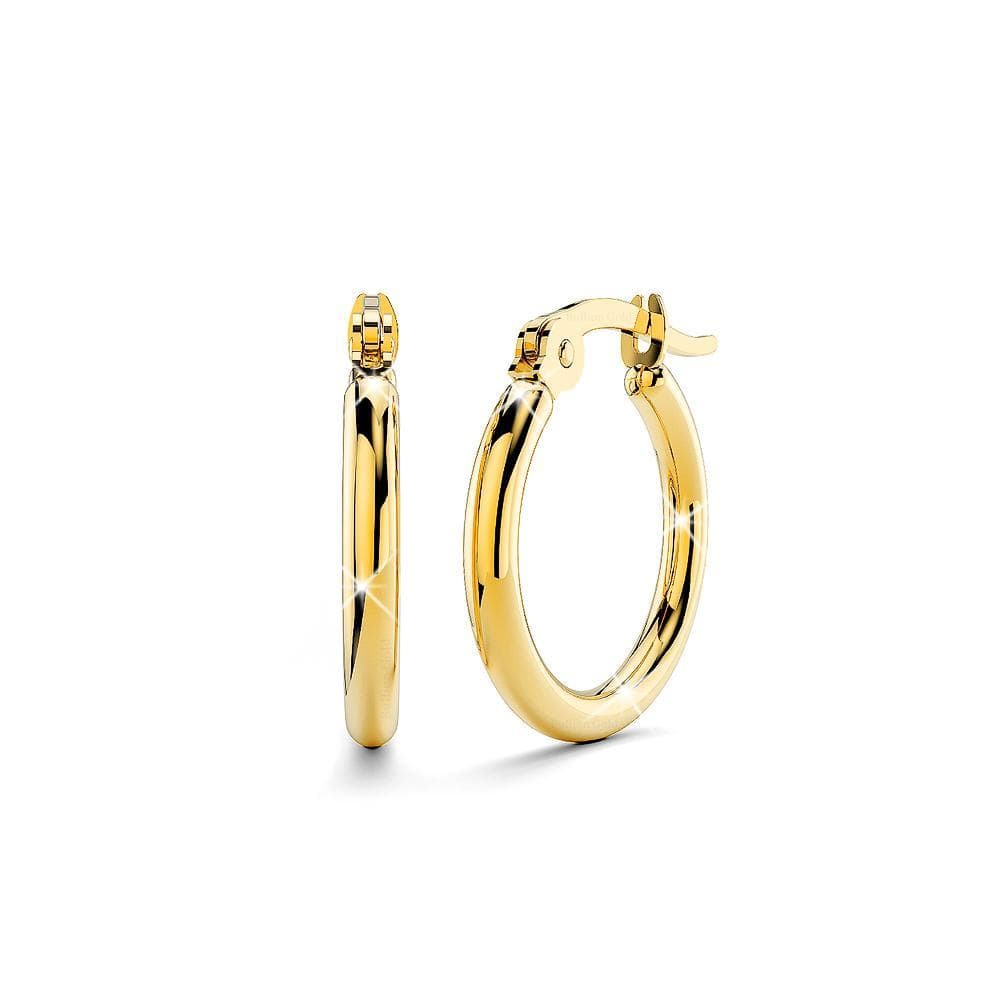 Trishia Hoop Gold Layered Earrings 15mm - Brilliant Co