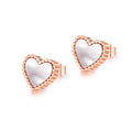 Heart Silhouette Stud Earrings White - Brilliant Co