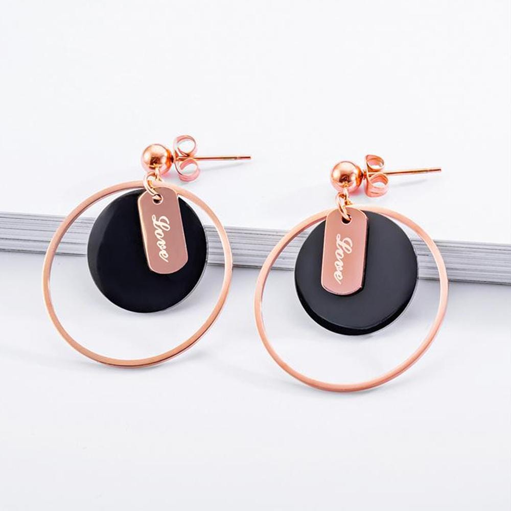 Geometric Love Loop Dangle Earrings