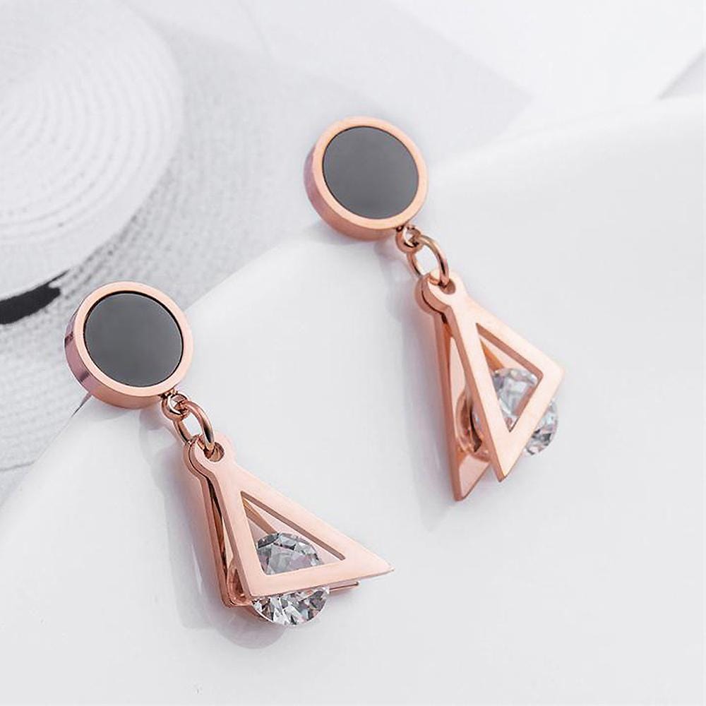 Geometric Triangle Drop Earrings