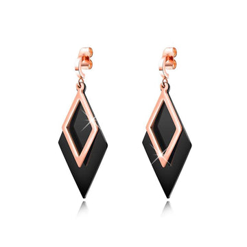 Geometric Diamond Dangle Earrings - Brilliant Co