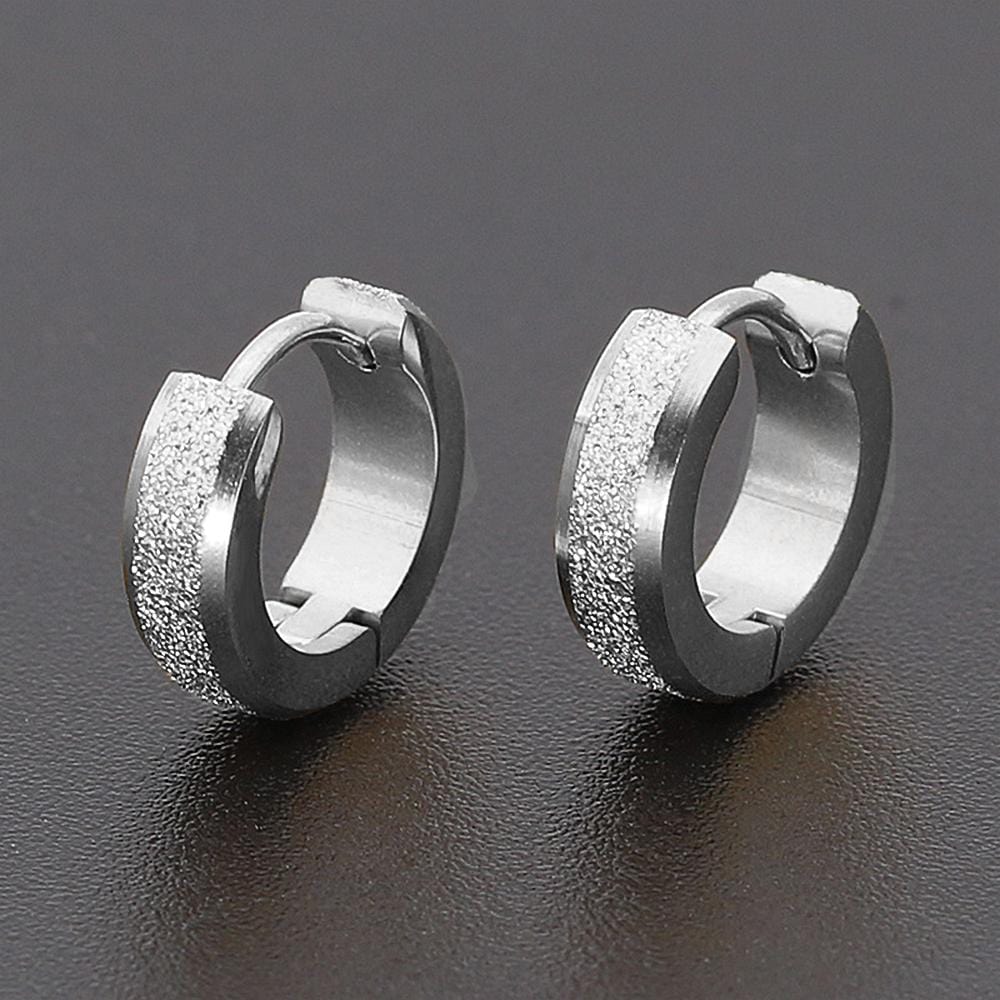Glitter Textured Huggie Earrings 4mm - Brilliant Co