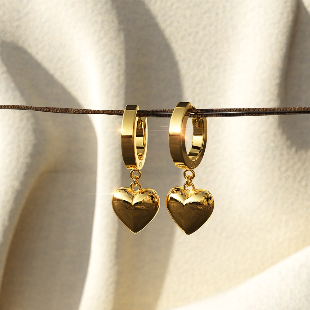 Ruby Love Huggie Earrings