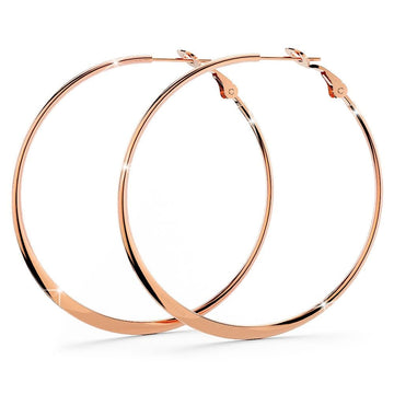 Semi Flattened Hoop Earrings 50mm - Brilliant Co