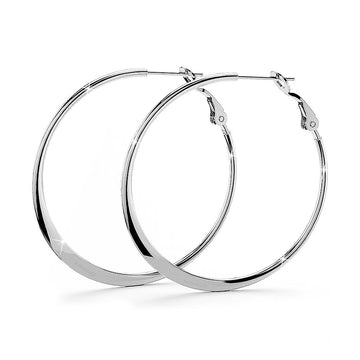 Semi Flattened Hoop Earrings 40mm - Brilliant Co