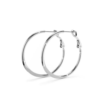 Semi Flattened Hoop Earrings 30mm - Brilliant Co