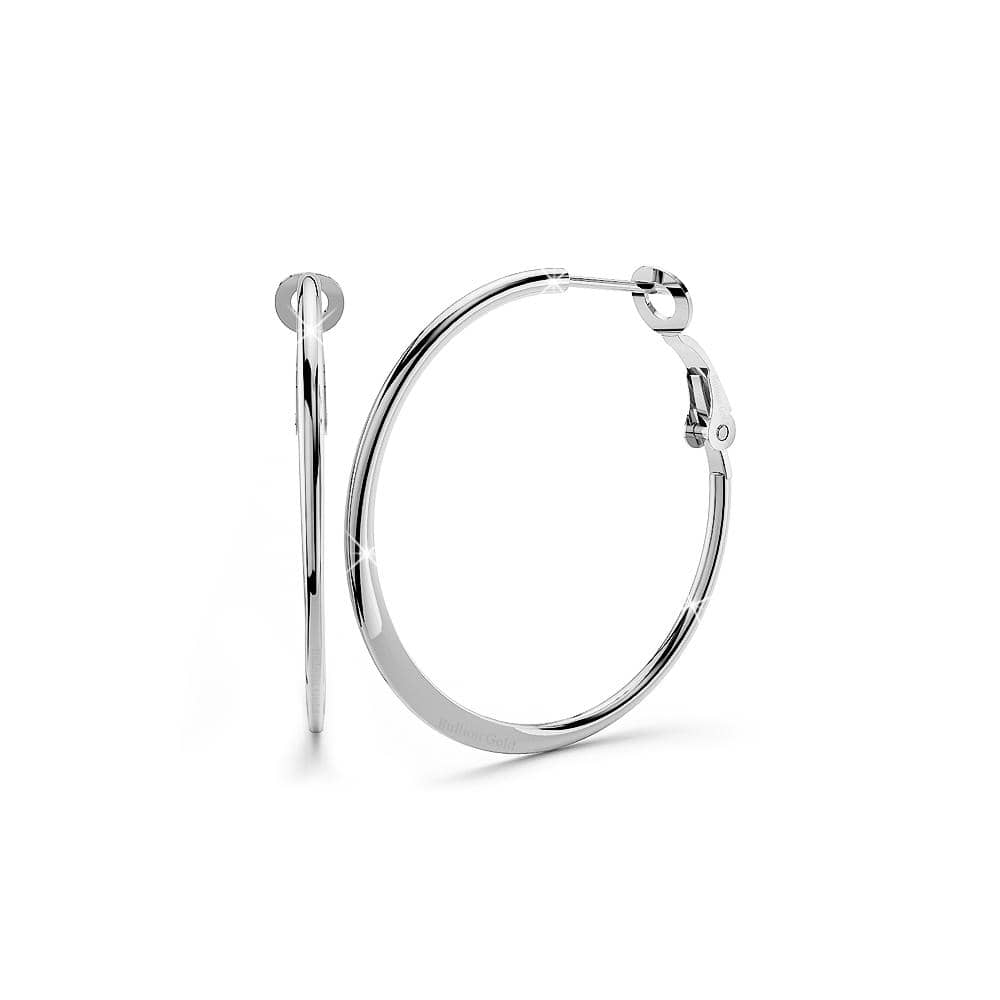 Semi Flattened Hoop Earrings 30mm - Brilliant Co