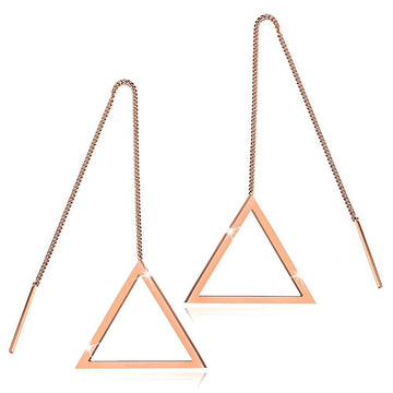 Geo Triangle Threader Earrings - Brilliant Co