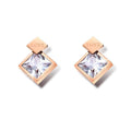 Princess-Cut Simulated Diamond Love Earrings - Brilliant Co