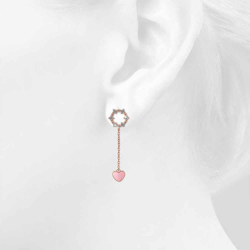 Circle of My Heart Asymmetric Earrings