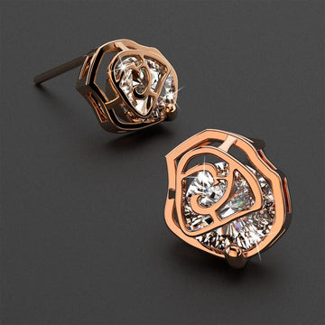 Pretty Rose Stud Earrings in Rose Gold - Brilliant Co