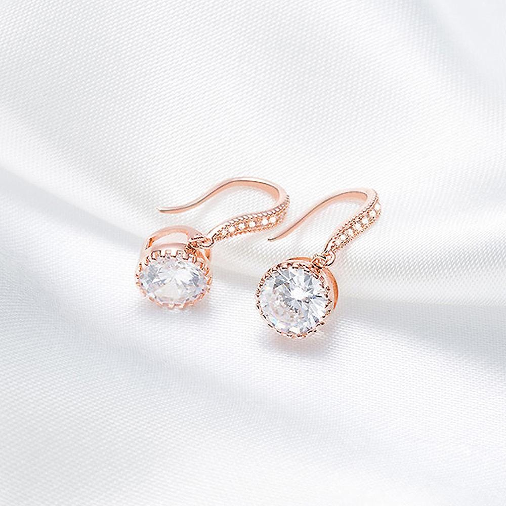 Sha Women Elegant Drop Rose Gold Layered Earrings - Brilliant Co